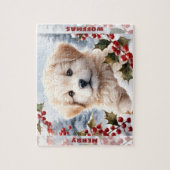 Schattigee hond Golden Retriever Puppy Kerstnaam Legpuzzel (Verticaal)