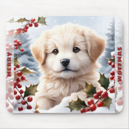 Schattigee hond Golden Retriever Puppy Kerstnaam Muismat