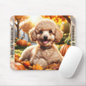 Schattigee Hond Goldendoodle Puppy Herfst Pompoen  Muismat (Met muis)