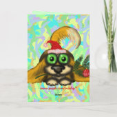 Schattigee hond Grappig Vrolijk Kerstkaart ontwerp Feestdagen Kaart (Achterkant)