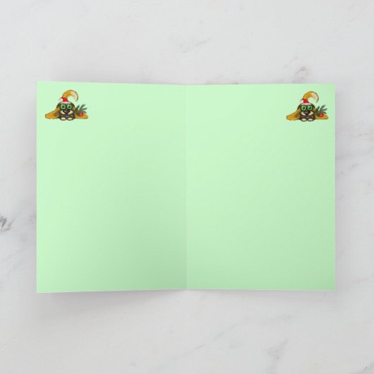 Schattigee hond Grappig Vrolijk Kerstkaart ontwerp Feestdagen Kaart (Binnen)
