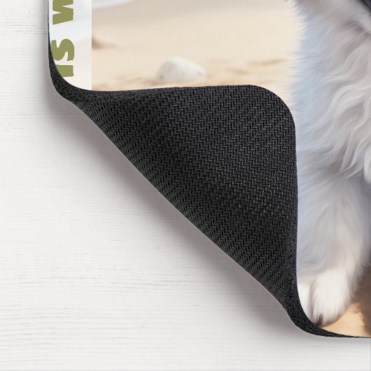 Schattigee Hond Grote Pyreneeën Witte Puppy Custom Muismat (Hoek)