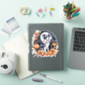 Schattigee Hond Halloween Bloemen Moon Canine Love Sticker (iPad Cover)