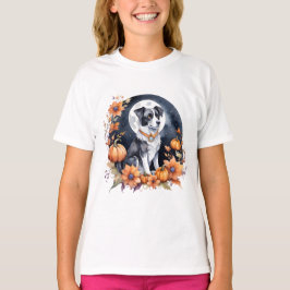 Schattigee Hond Halloween Bloemen Moon Canine Love T-shirt