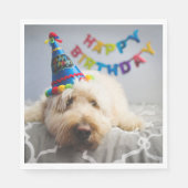 Schattigee hond Happy Birthday servetten (Voorkant)