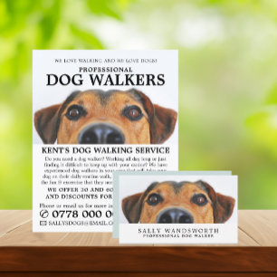 Schattigee hond, hondenrollerservice visitekaartje