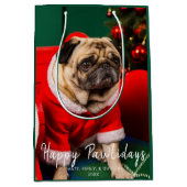 Schattigee Hond Huisdier Familie Foto Happy Pawhol Medium Cadeauzakje (Voorkant)