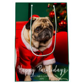 Schattigee Hond Huisdier Familie Foto Happy Pawhol Medium Cadeauzakje (Achterkant)