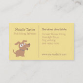 Schattigee hond huisdier sitter diensten Visitekaa Visitekaartje (Achterkant)