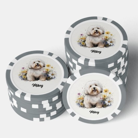 Schattigee Hond Illustratie - Coton de Tulear Poker Chips (Opstapeling)