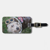 Schattigee Hond in Aviator Uniform Bagagelabel (Voorkant horizontaal)