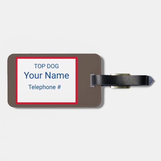 Schattigee Hond in Aviator Uniform Bagagelabel (Achterkant horizontaal)