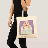 Schattigee hond in een blauwe doos tote bag (Voorkant (product))