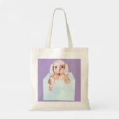 Schattigee hond in een blauwe doos tote bag (Achterkant)