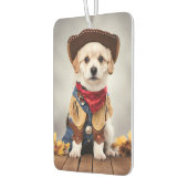 Schattigee hond in een cowboykostuum luchtverfrisser (Links)