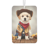 Schattigee hond in een cowboykostuum luchtverfrisser (Achterkant)