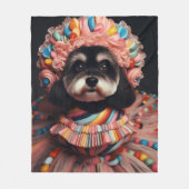 Schattigee hond in een kralenjurk fleece deken (Voorkant)