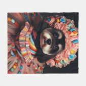 Schattigee hond in een kralenjurk fleece deken (Voorkant (Horizontaal))