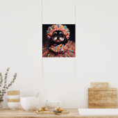 Schattigee hond in een kralenjurk poster (Keuken)