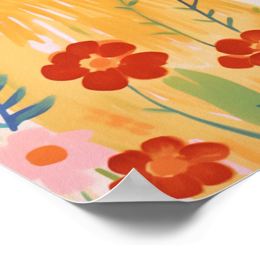 Schattigee hond in een tuin poster (Hoek)