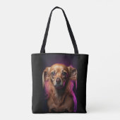 Schattigee hond in een tweezijdige canvas tas (Achterkant)
