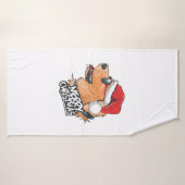 Schattigee Hond In Kerst Pet Badhanddoek (Badhanddoek)