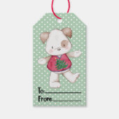 Schattigee Hond in Kersttrui Cadeaulabel (Voorkant)