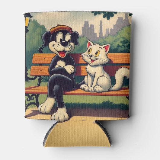 Schattigee, hond/kat cartoon blikjeskoeler (Voorkant)