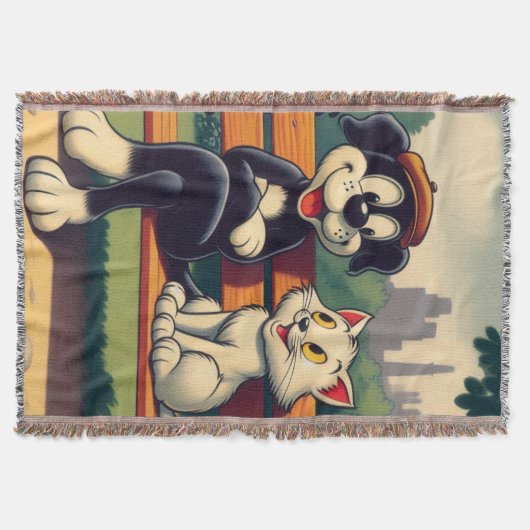 Schattigee, hond/kat cartoon deken (Voorkant)