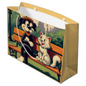 Schattigee, hond/kat cartoon groot cadeauzakje (Achterkant Gekanteld)