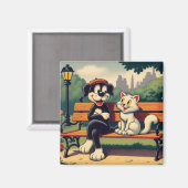 Schattigee, hond/kat cartoon magneet (Voorkant / Achterkant)
