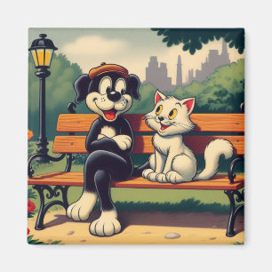 Schattigee, hond/kat cartoon magneet