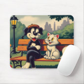 Schattigee,  hond/kat cartoon muismat (Met muis)