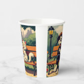 Schattigee, hond/kat cartoon papieren bekers (Links)