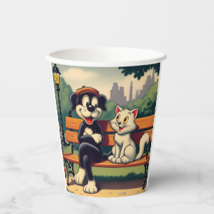 Schattigee,  hond/kat cartoon papieren bekers