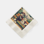 Schattigee, hond/kat cartoon servet (Hoek)