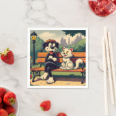 Schattigee, hond/kat cartoon servet (Insitu)