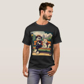 Schattigee, hond/kat cartoon t-shirt (Voorkant volledig)