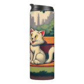 Schattigee,  hond/kat cartoon thermosbeker (Geroteerd rechts)