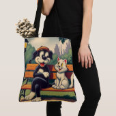 Schattigee,  hond/kat cartoon tote bag (Dichtbij)