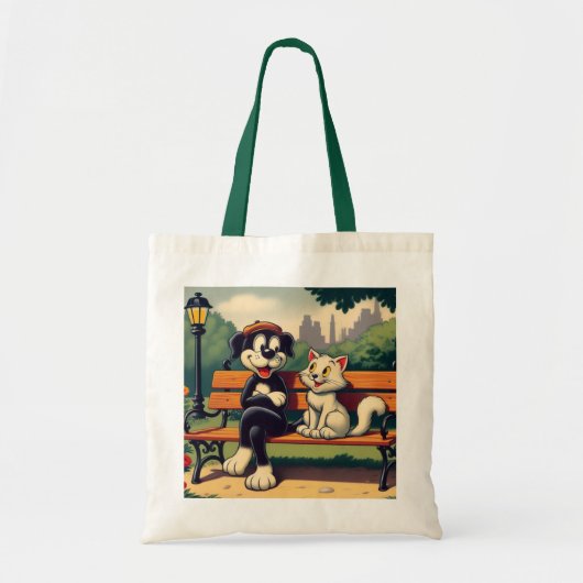 Schattigee, hond/kat cartoon tote bag (Voorkant)
