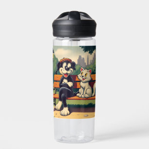 Schattigee,  hond/kat cartoon waterfles