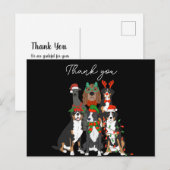 Schattigee hond kerst bedankt feestdagenkaart (Voorkant / Achterkant)