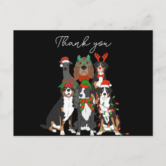 Schattigee hond kerst bedankt feestdagenkaart (Voorkant)