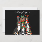 Schattigee hond Kerst dank u Vakantie Briefkaart (Voorkant)