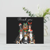 Schattigee hond Kerst dank u Vakantie Briefkaart (Staand voorkant)