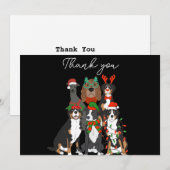 Schattigee hond Kerst dank u Vakantie Briefkaart (Voorkant / Achterkant)