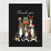 Schattigee hond Kerst dank u Vakantie Briefkaart (Voorkant)