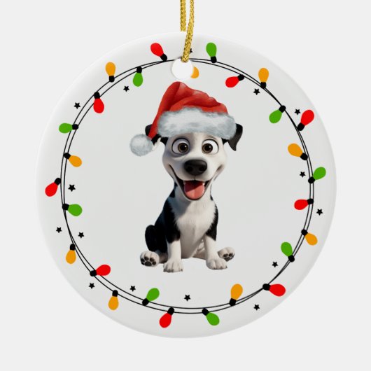 Schattigee hond Kerst Ornament (Voorkant)