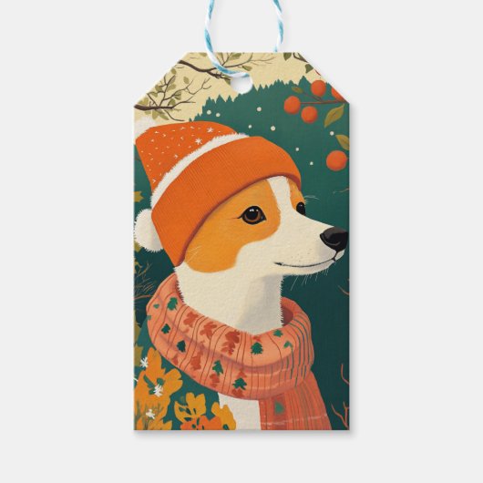 Schattigee Hond Kerstcadeau Label - Cadeaulabel (Voorkant)